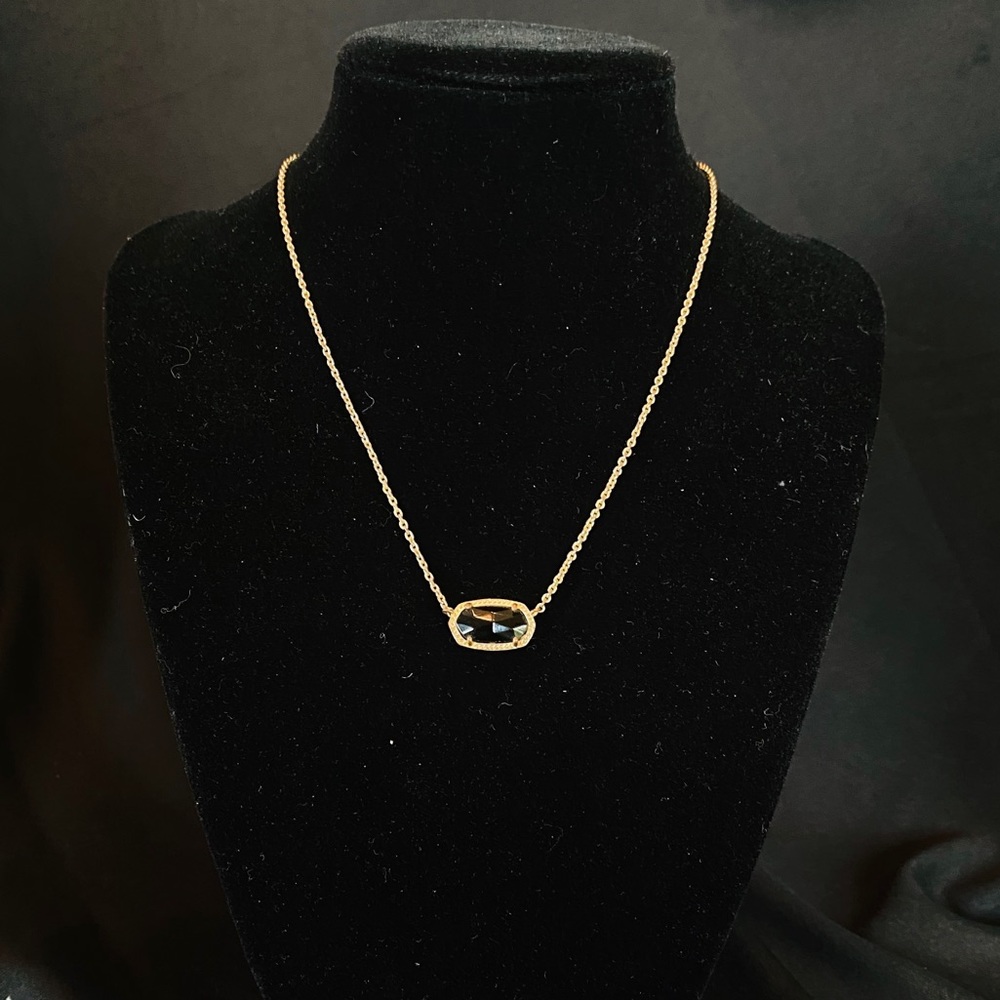 Kendra Scott Elisa Gold Pendant Necklace In Black